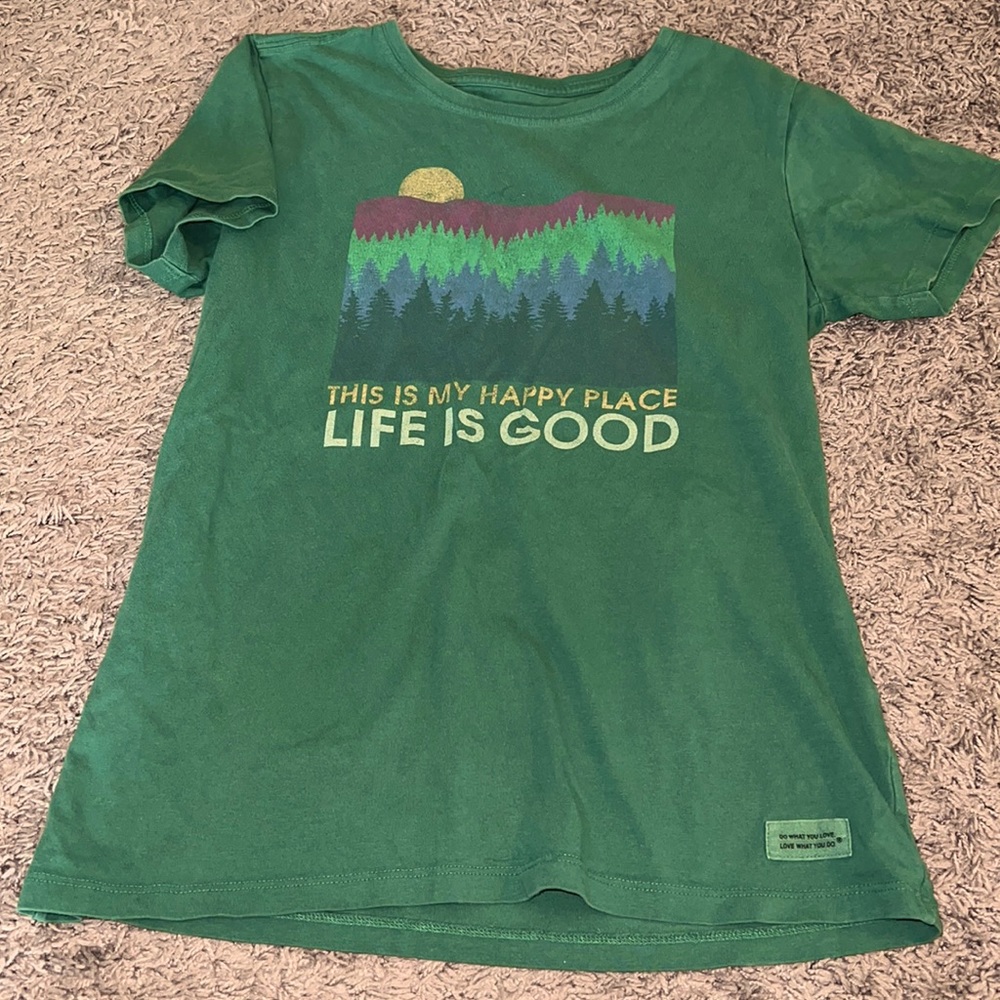 Life is Good This Is My Happy Place Pine Tree Tee
